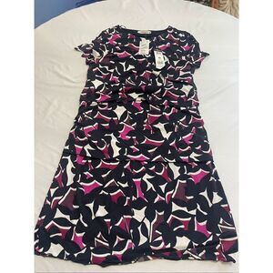 NWT Betty Barclay Dark Blue Pink Dress Size 12 New
